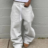 Baggy flare striped sweatpants