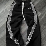 Baggy flare striped sweatpants